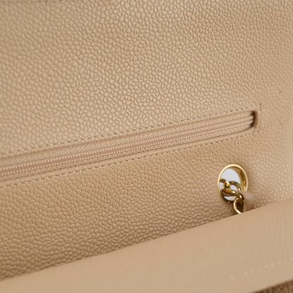 Chanel Caviar Medium/Large Double Classic Flap GHW Beige - photo 11
