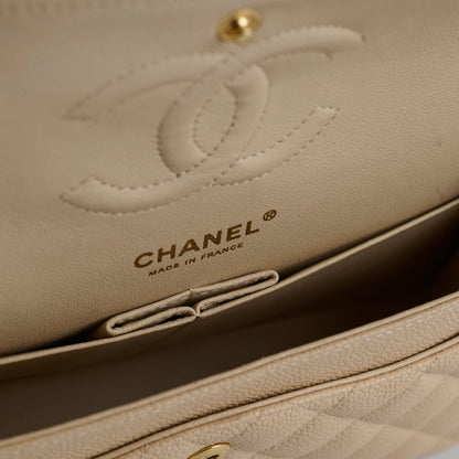 Chanel Caviar Medium/Large Double Classic Flap GHW Beige - photo 6