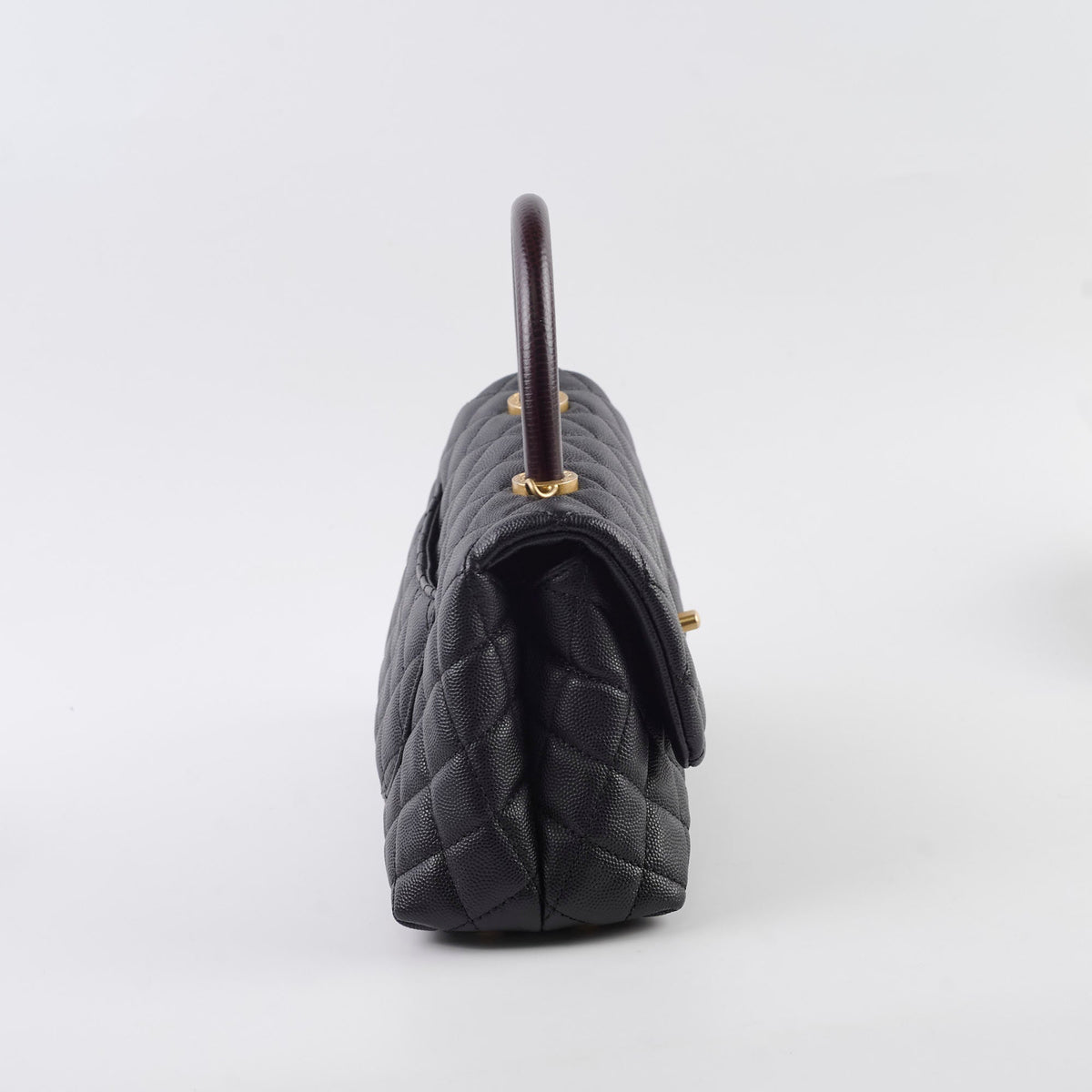 Chanel Caviar Small Coco Handle with Lizard Top Handle Black - photo 2
