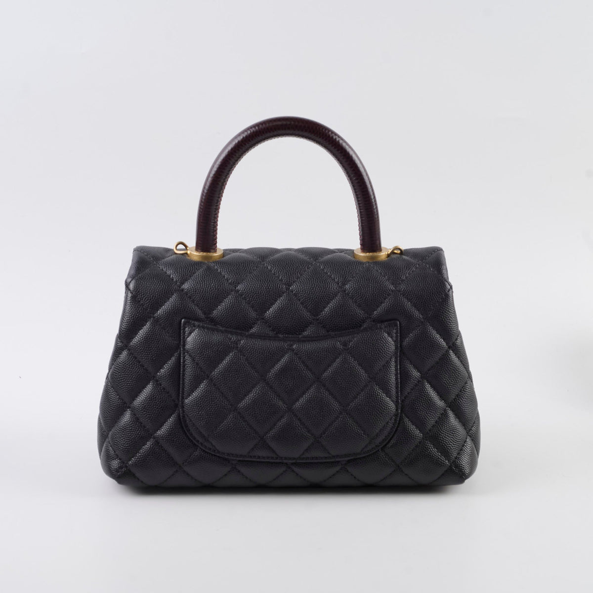 Chanel Caviar Small Coco Handle with Lizard Top Handle Black - photo 3