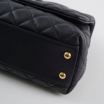 Chanel Caviar Small Coco Handle with Lizard Top Handle Black - photo 12
