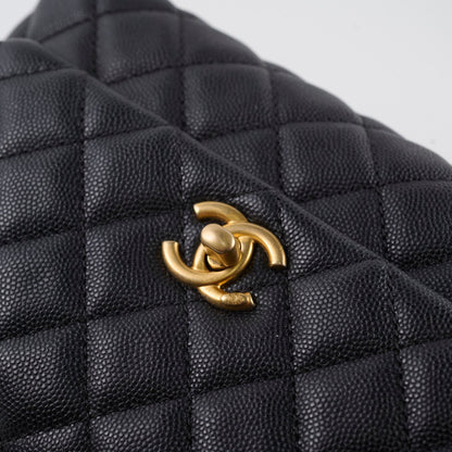 Chanel Caviar Small Coco Handle with Lizard Top Handle Black - photo 13