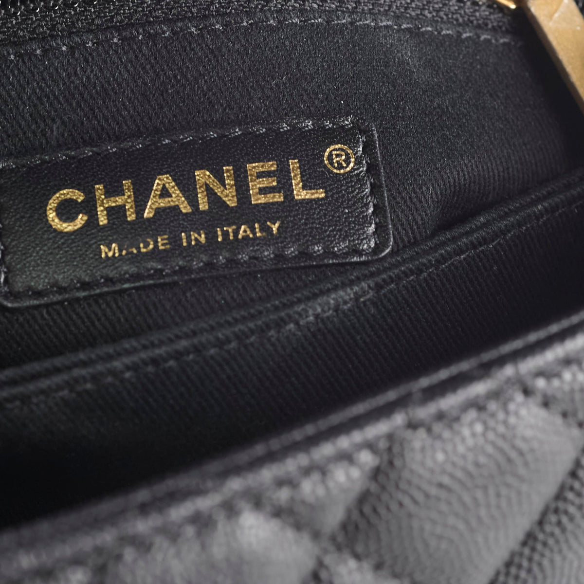 Chanel Caviar Small Coco Handle with Lizard Top Handle Black - photo 8