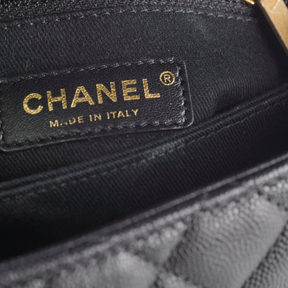 Chanel Caviar Small Coco Handle with Lizard Top Handle Black - photo 8