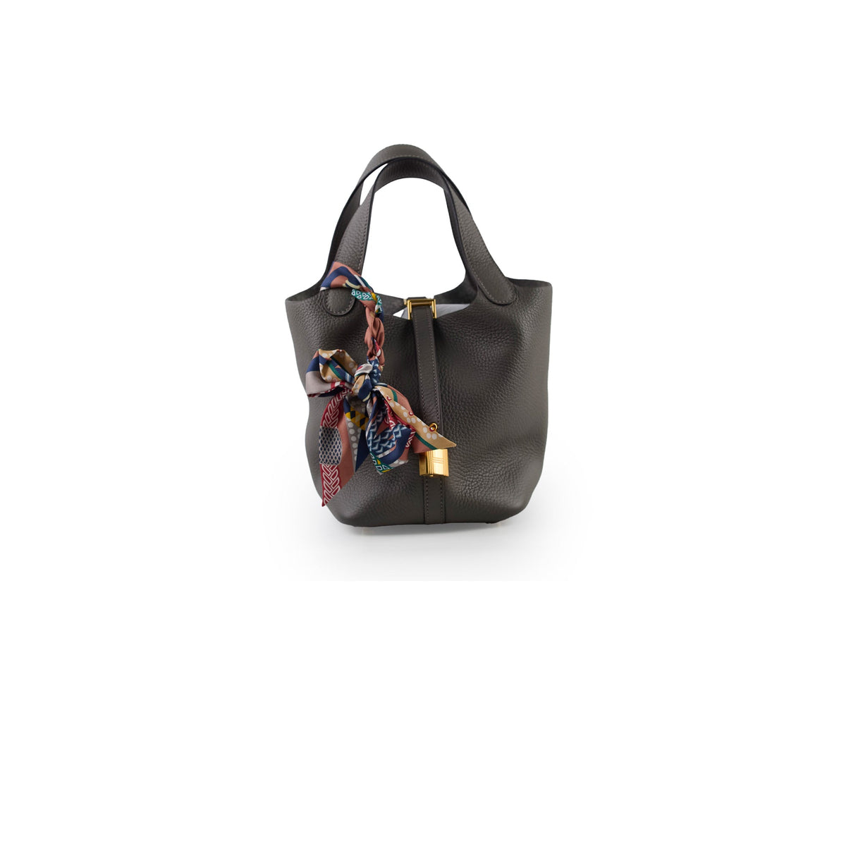 Hermes Picotin 18 Clemence Gris Meyer U Stamp - photo 1