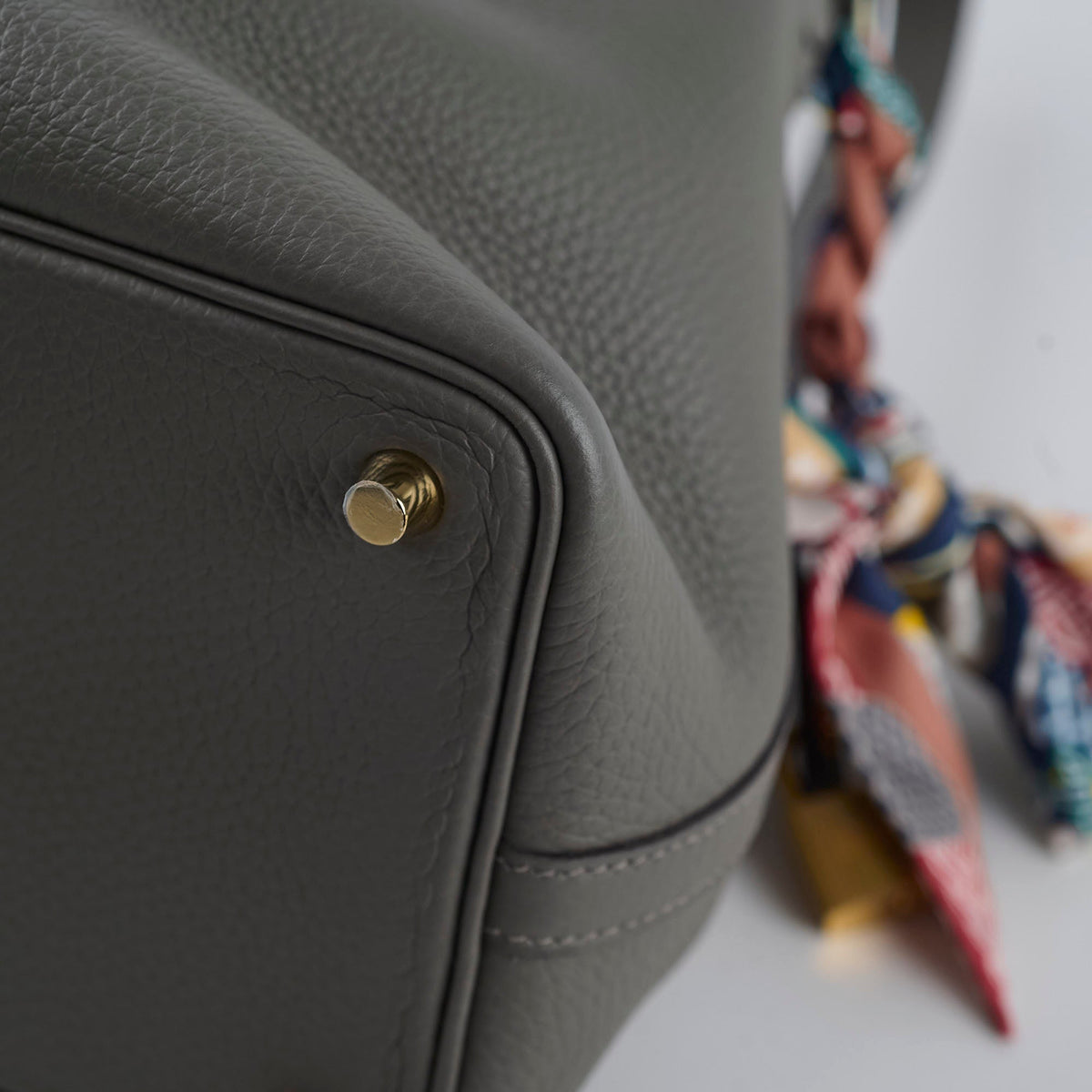 Hermes Picotin 18 Clemence Gris Meyer U Stamp - photo 11