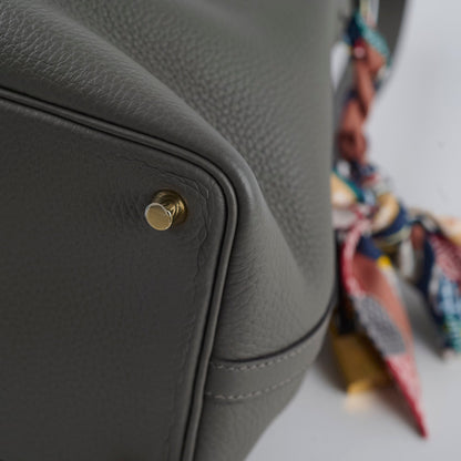 Hermes Picotin 18 Clemence Gris Meyer U Stamp - photo 11