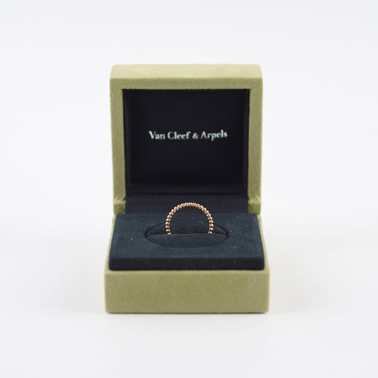 Van Cleef and Arpels Perlee pearls of gold ring , small model, 18k Rose Gold size 53 - photo 2
