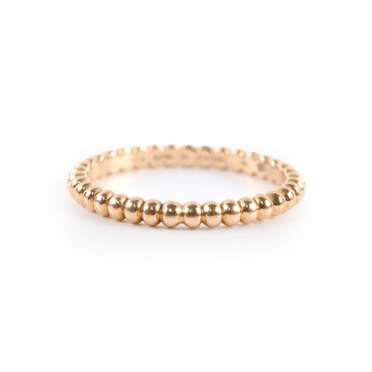 Van Cleef and Arpels Perlee pearls of gold ring , small model, 18k Rose Gold size 53 - photo 1