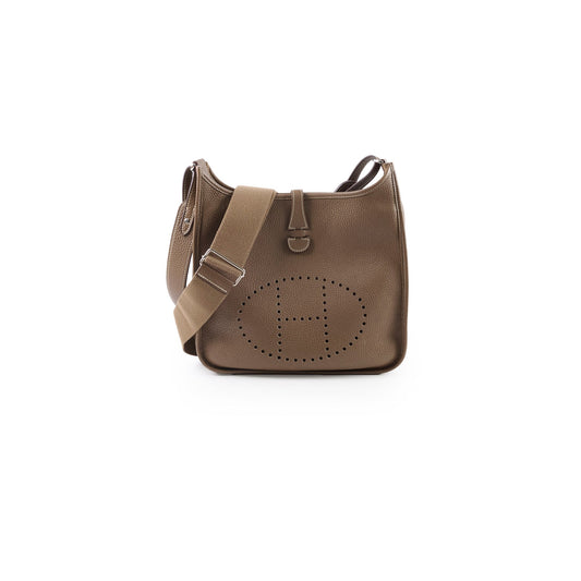 Hermes Evelyne 29 Etoupe Palladium HW Clemence A Stamp (Maxi Twilly Included) - photo 1