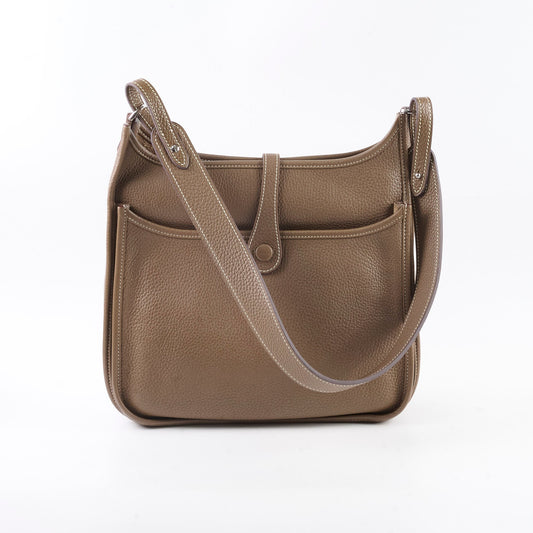 Hermes Evelyne 29 Etoupe Palladium HW Clemence A Stamp (Maxi Twilly Included) - photo 2