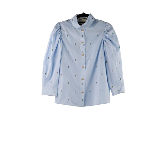 Gucci Women's Floral Shirt Light Blue Size - photo 1