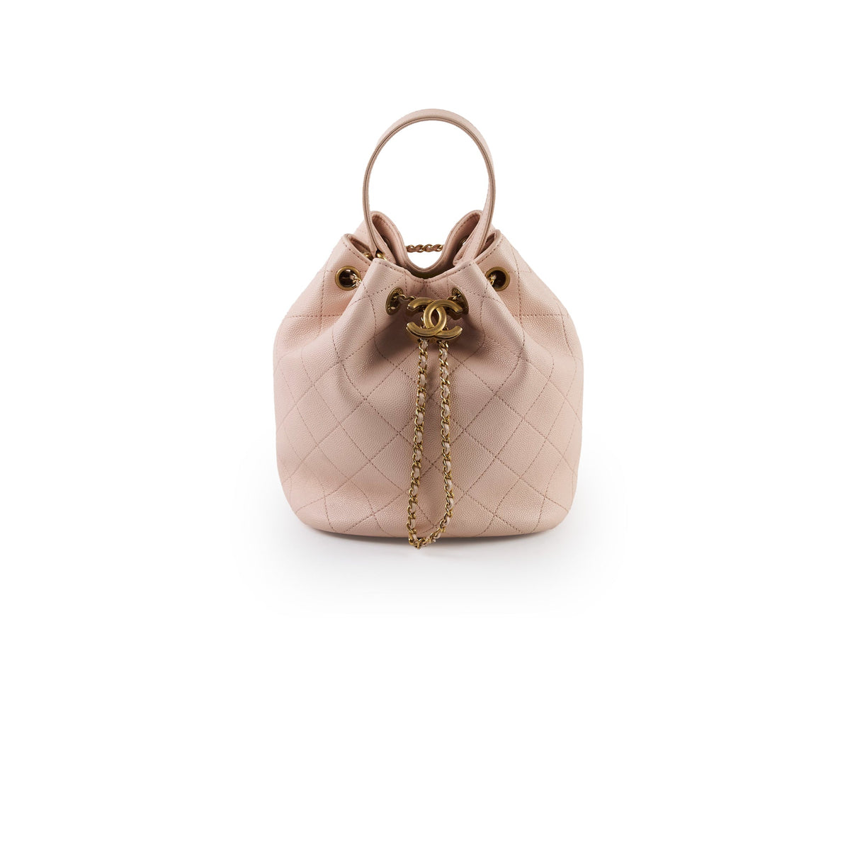 Chanel Caviar Drawstring Bucket Bag Light Pink 2020 - photo 1