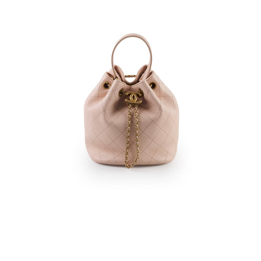 Chanel Caviar Drawstring Bucket Bag Light Pink 2020 - photo 1