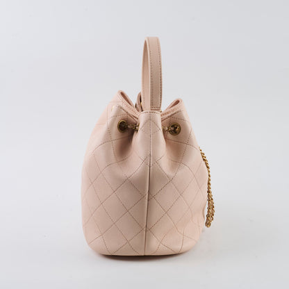 Chanel Caviar Drawstring Bucket Bag Light Pink 2020 - photo 2