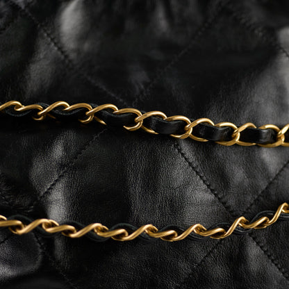 Chanel 22 Calfskin Large GHW Black Microchip - photo 7