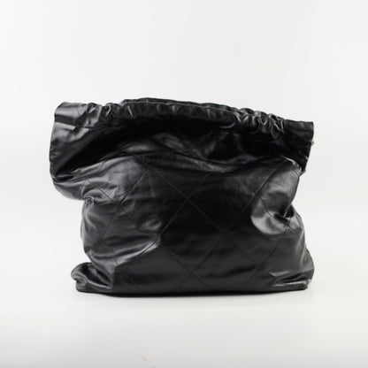 Chanel 22 Calfskin Large GHW Black Microchip - photo 3