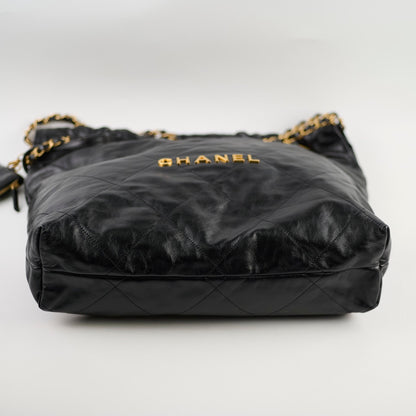 Chanel 22 Calfskin Large GHW Black Microchip - photo 5