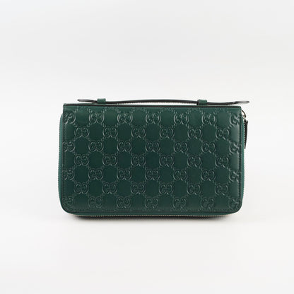 Gucci Guccissima Leather Travel Wallet Green - photo 2