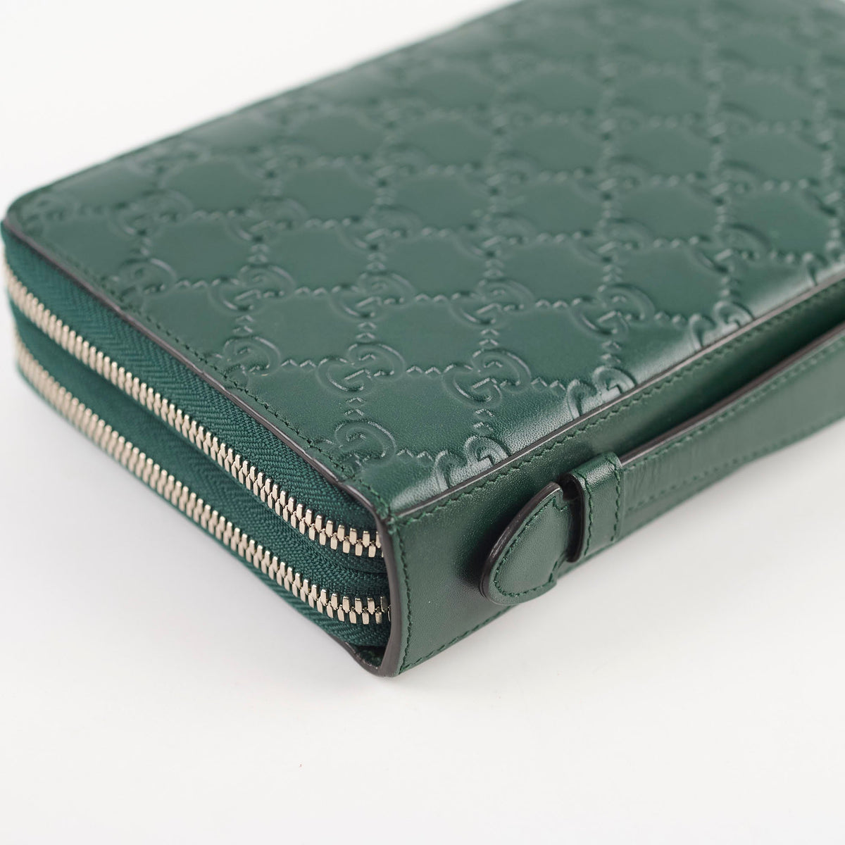 Gucci Guccissima Leather Travel Wallet Green - photo 14
