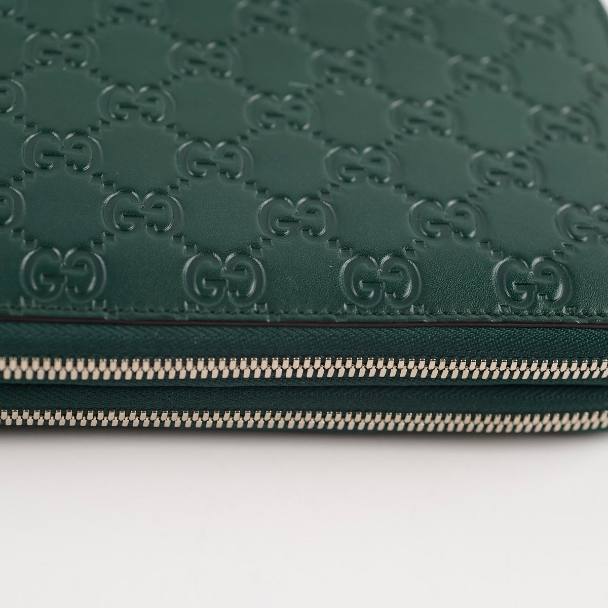 Gucci Guccissima Leather Travel Wallet Green - photo 16