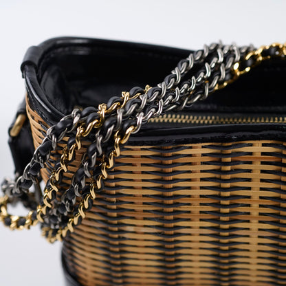 Chanel Small Raffia Gabrielle Bag Black/Brown 2019 - photo 6