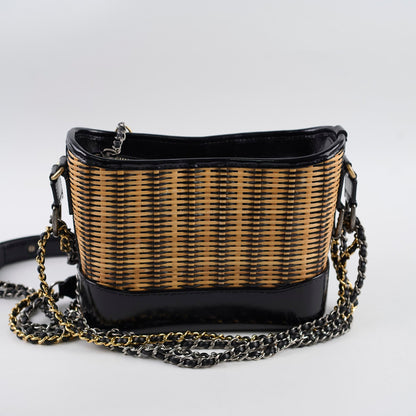 Chanel Small Raffia Gabrielle Bag Black/Brown 2019 - photo 2