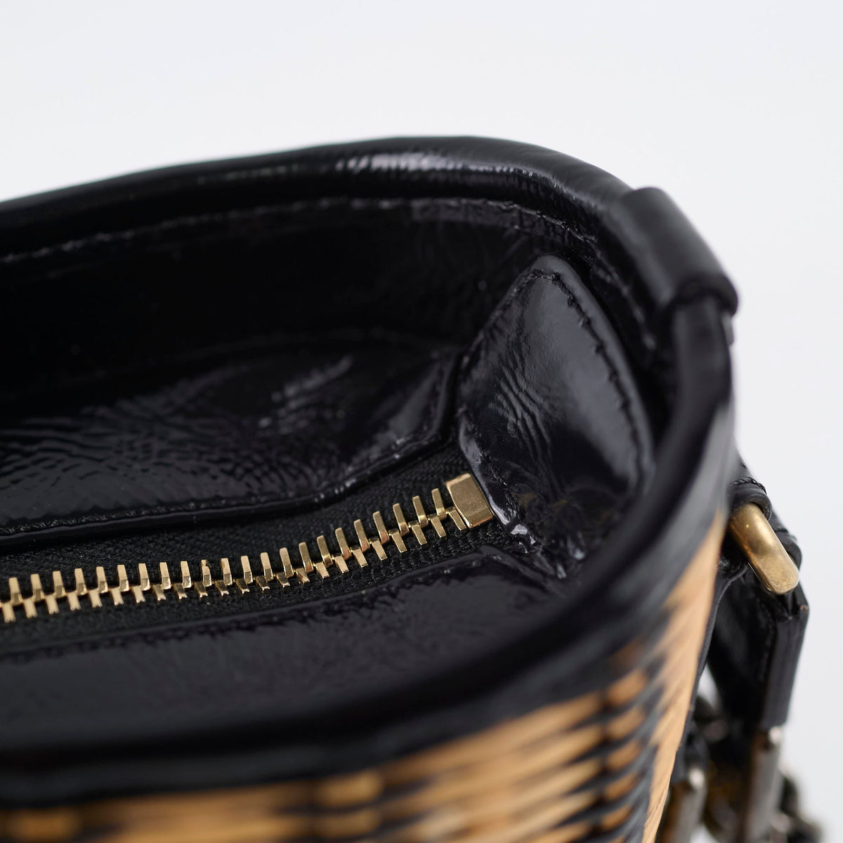 Chanel Small Raffia Gabrielle Bag Black/Brown 2019 - photo 8