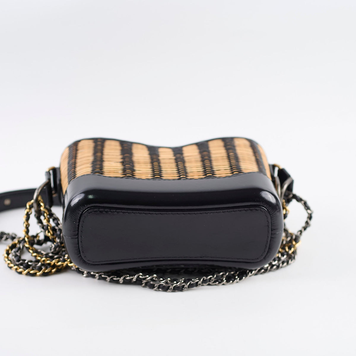 Chanel Small Raffia Gabrielle Bag Black/Brown 2019 - photo 4