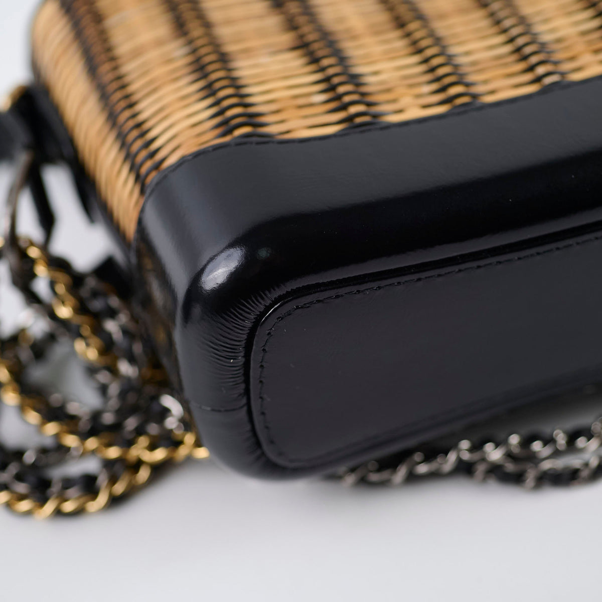 Chanel Small Raffia Gabrielle Bag Black/Brown 2019 - photo 13