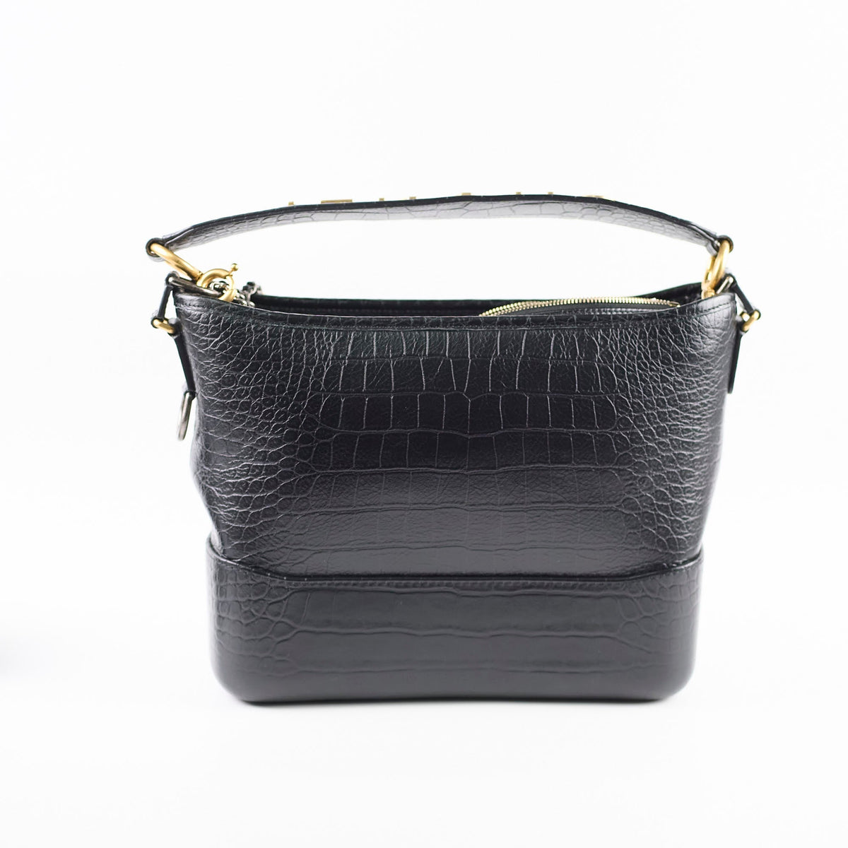 Chanel Gabrielle Large Croc Embossed Bag Black - photo 2