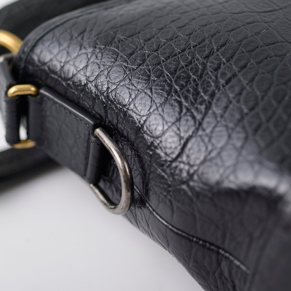 Chanel Gabrielle Large Croc Embossed Bag Black - photo 7