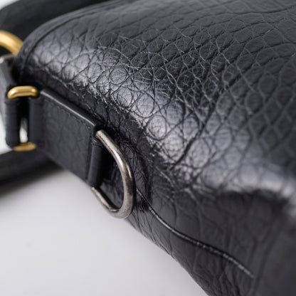 Chanel Gabrielle Large Croc Embossed Bag Black - photo 7