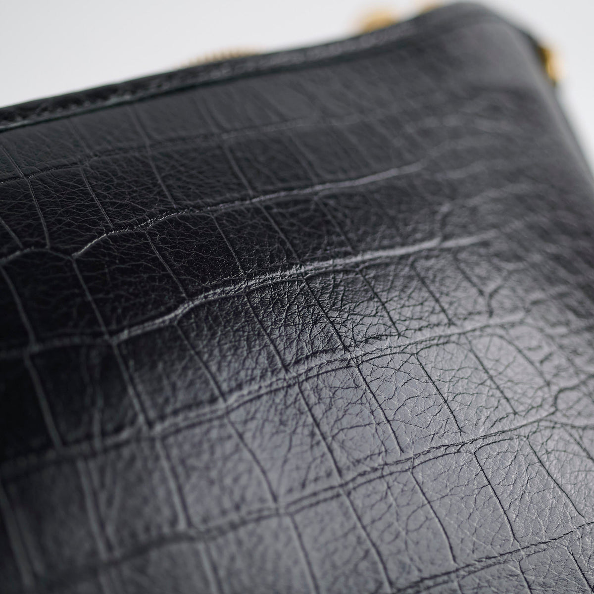 Chanel Gabrielle Large Croc Embossed Bag Black - photo 8