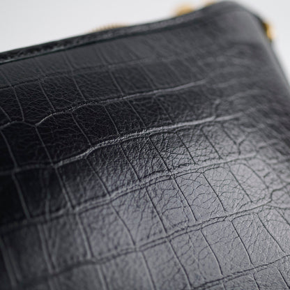 Chanel Gabrielle Large Croc Embossed Bag Black - photo 8