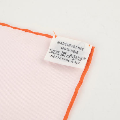 Hermes La Ligne Coup De Fouet 90cm Silk Scarf Rose Dragee/Vert/Jaune Souf - photo 3