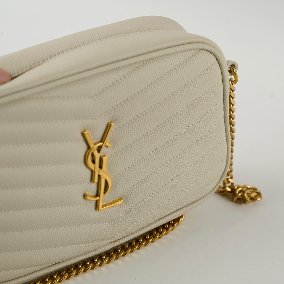 Saint Laurent Mini Lou Camera Bag Cream - photo 9