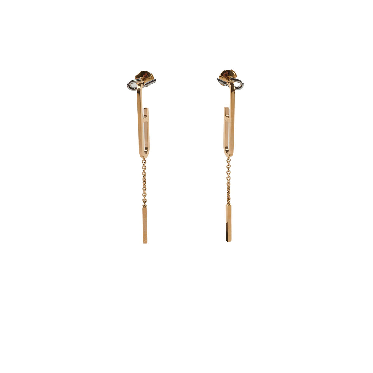 Hermes Chain D'Ancre 18k Rose Gold Earrings - photo 1