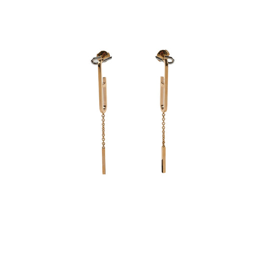 Hermes Chain D'Ancre 18k Rose Gold Earrings - photo 1