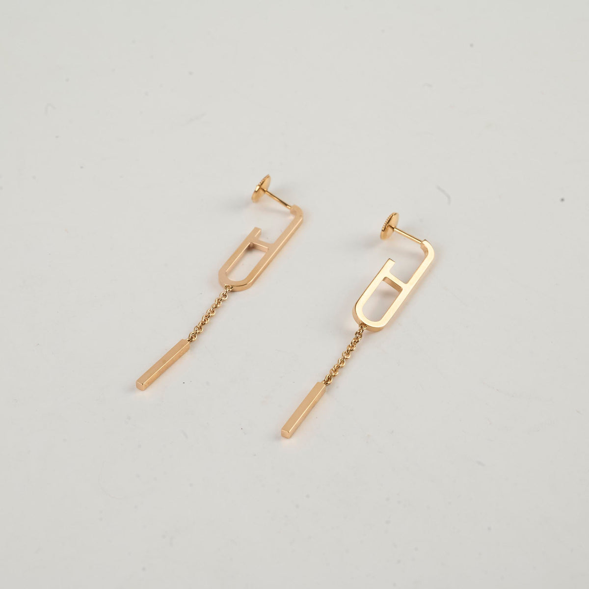 Hermes Chain D'Ancre 18k Rose Gold Earrings - photo 2