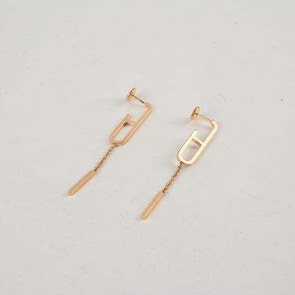 Hermes Chain D'Ancre 18k Rose Gold Earrings - photo 2