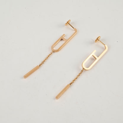 Hermes Chain D'Ancre 18k Rose Gold Earrings - photo 3