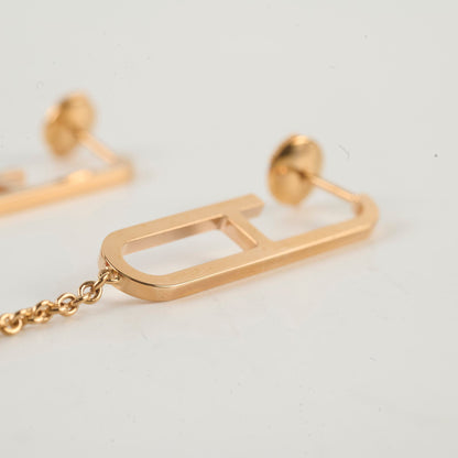 Hermes Chain D'Ancre 18k Rose Gold Earrings - photo 8