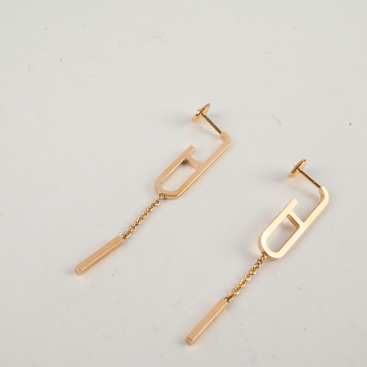 Hermes Chain D'Ancre 18k Rose Gold Earrings - photo 5