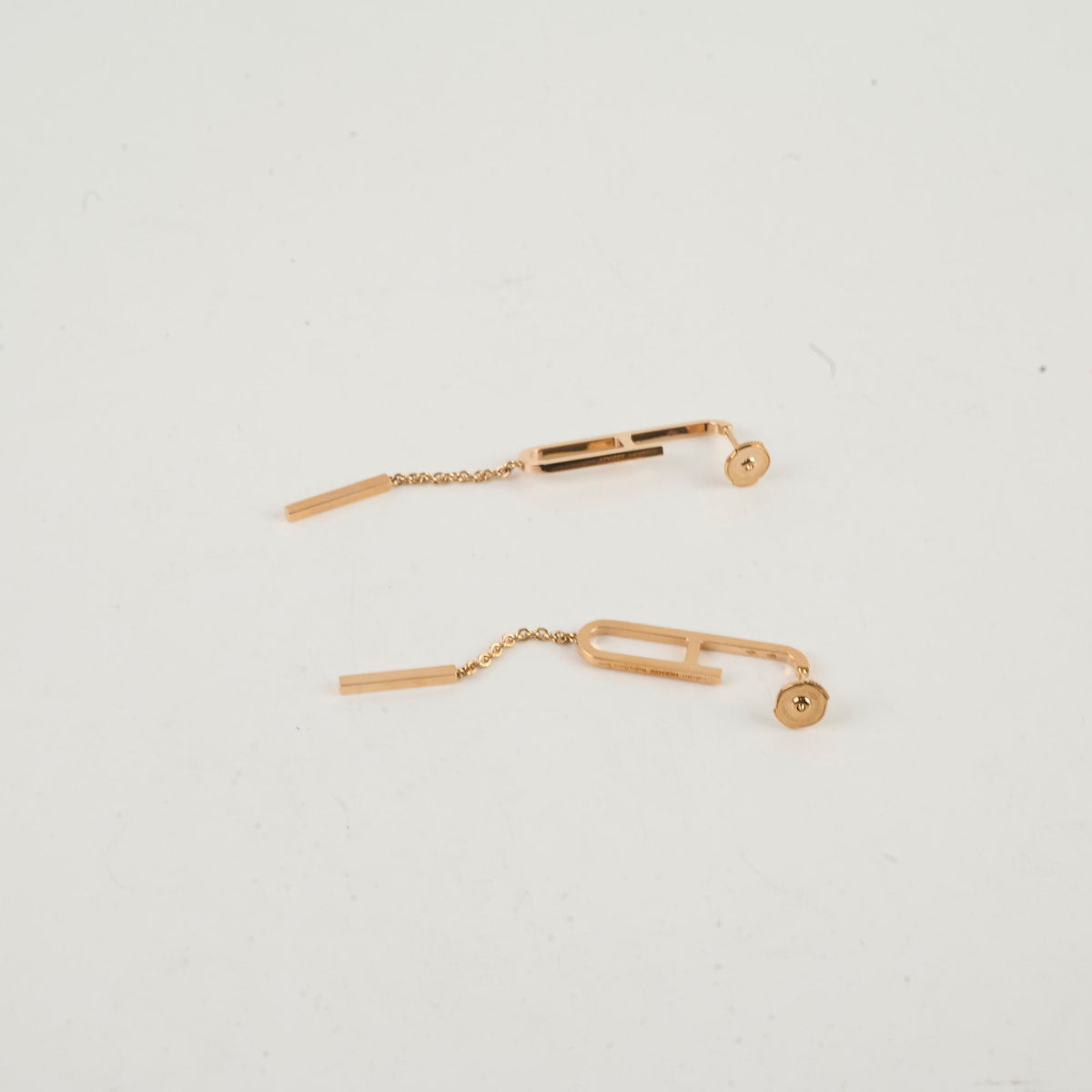 Hermes Chain D'Ancre 18k Rose Gold Earrings - photo 4