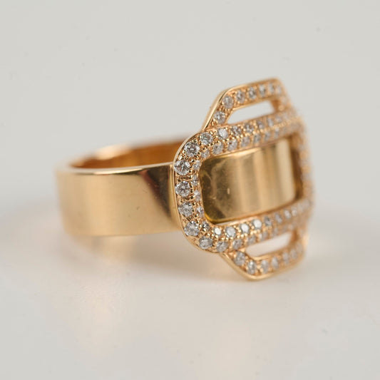 Hermes Attelage 18k Rose Gold Daimond Ring Size 51 - photo 2