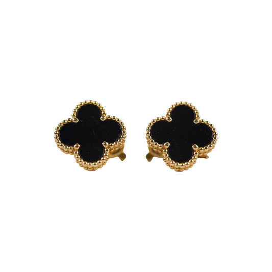 Van Cleef & Arpels Vintage Alhambra Onyx Earrings - photo 1