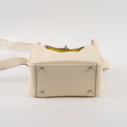 Hermes Mini Lindy Verso Swift Nata/Lime U Stamp - photo 4