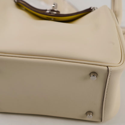 Hermes Mini Lindy Verso Swift Nata/Lime U Stamp - photo 9
