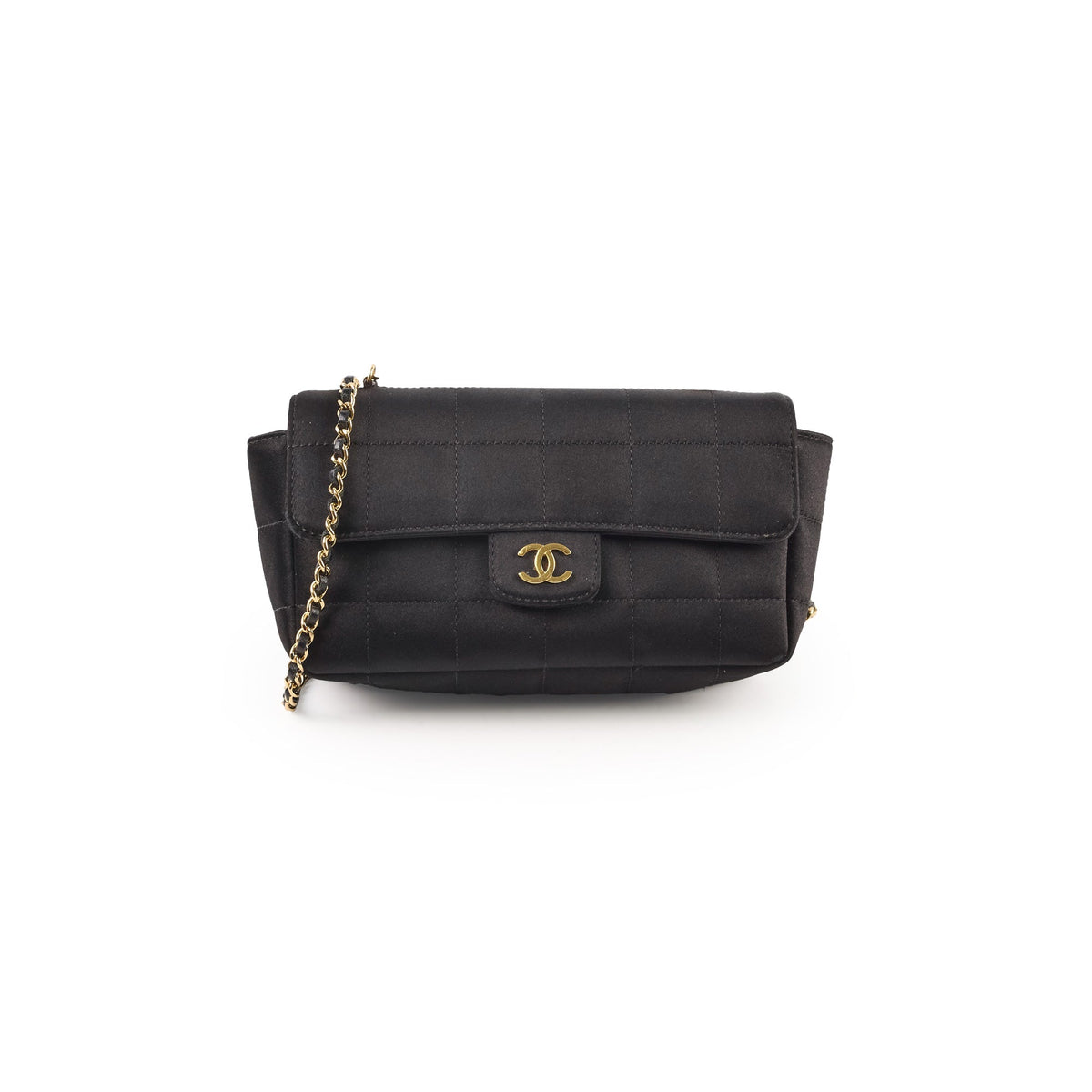 Chanel Chocolate Bar Mini Flap Black Satin - photo 1